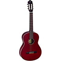 Ortega R121-4-4WR - Guitarra clásica- abeto y caoba- tamaño 4-4- color rojo